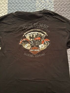 Harley-Davidson Black Short Sleeve Tee with Red Motorcycle Graphic
